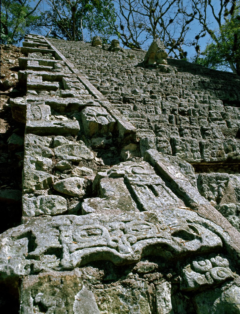 View of the Hieroglyphic Stairway, 743 AD by Mayan