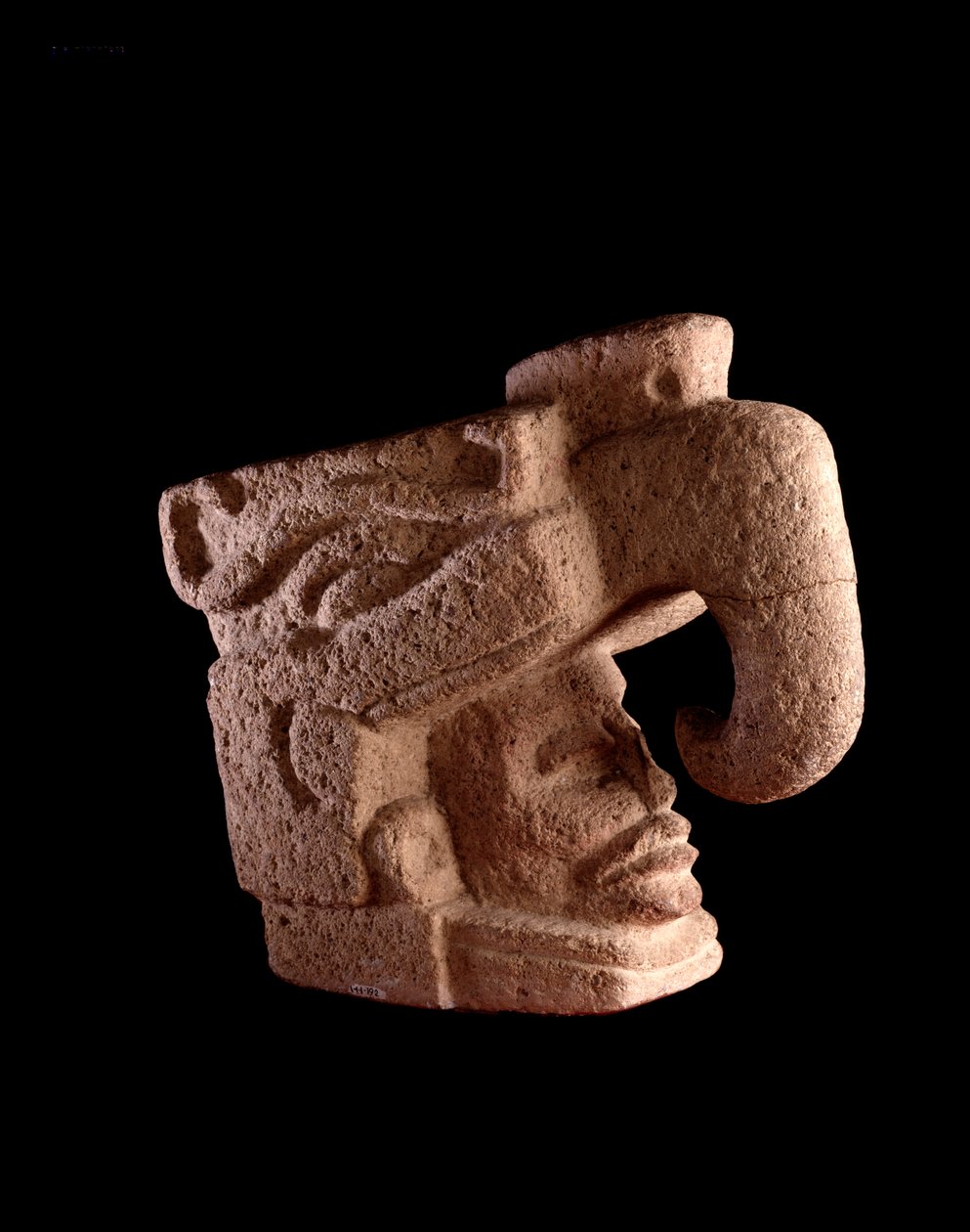 Pre-Columbian Art, Mayan Civilization, Pre-Classical Period: Stone Sculpture Depicting a Man