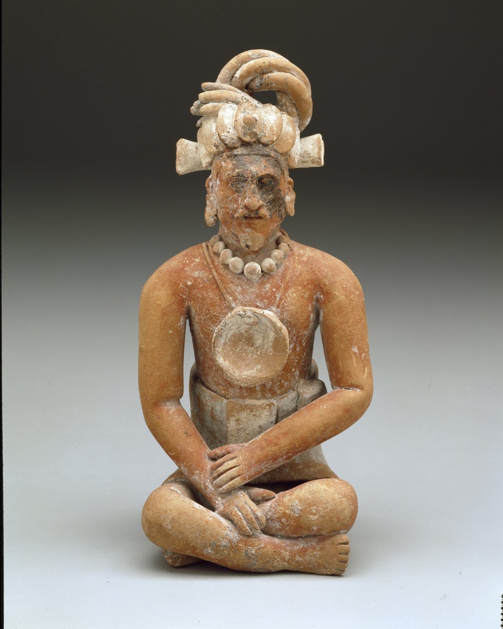 Seated Bearded Man, Late Classic Period, c.600-900 by Mayan Mayan