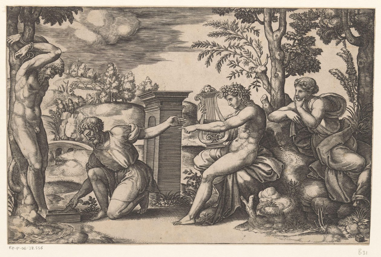 Apollo and Marsyas by Meester van de Dobbelsteen