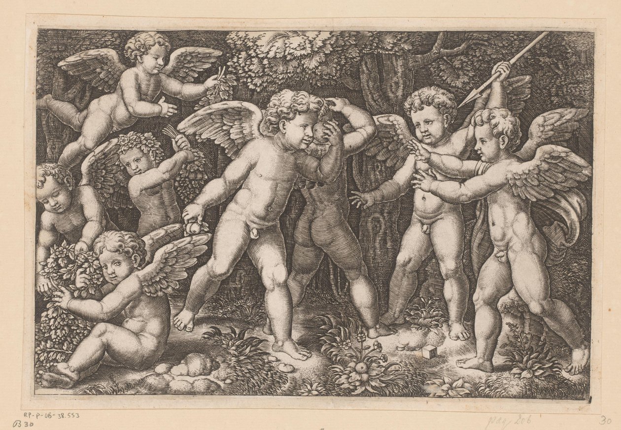 Playing Putti Tapestries of the Pope (series title) by Meester van de Dobbelsteen