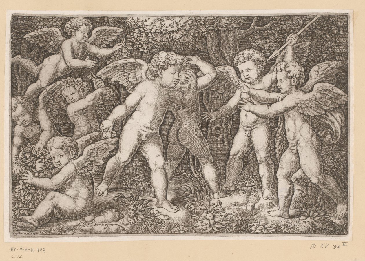 Playing Putti (Tapestries of the Pope) by Meester van de Dobbelsteen