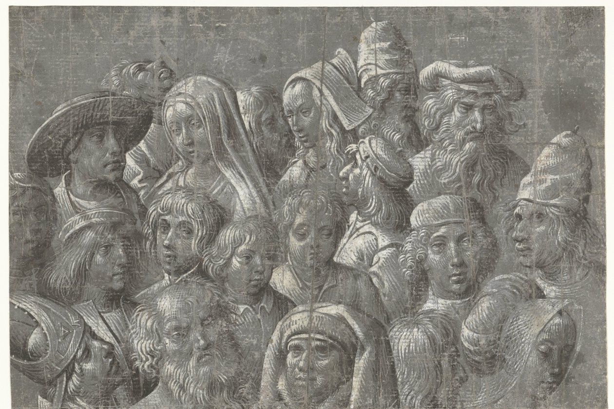 Studies of Heads of Men, Women, and Children by Meester van de Dood