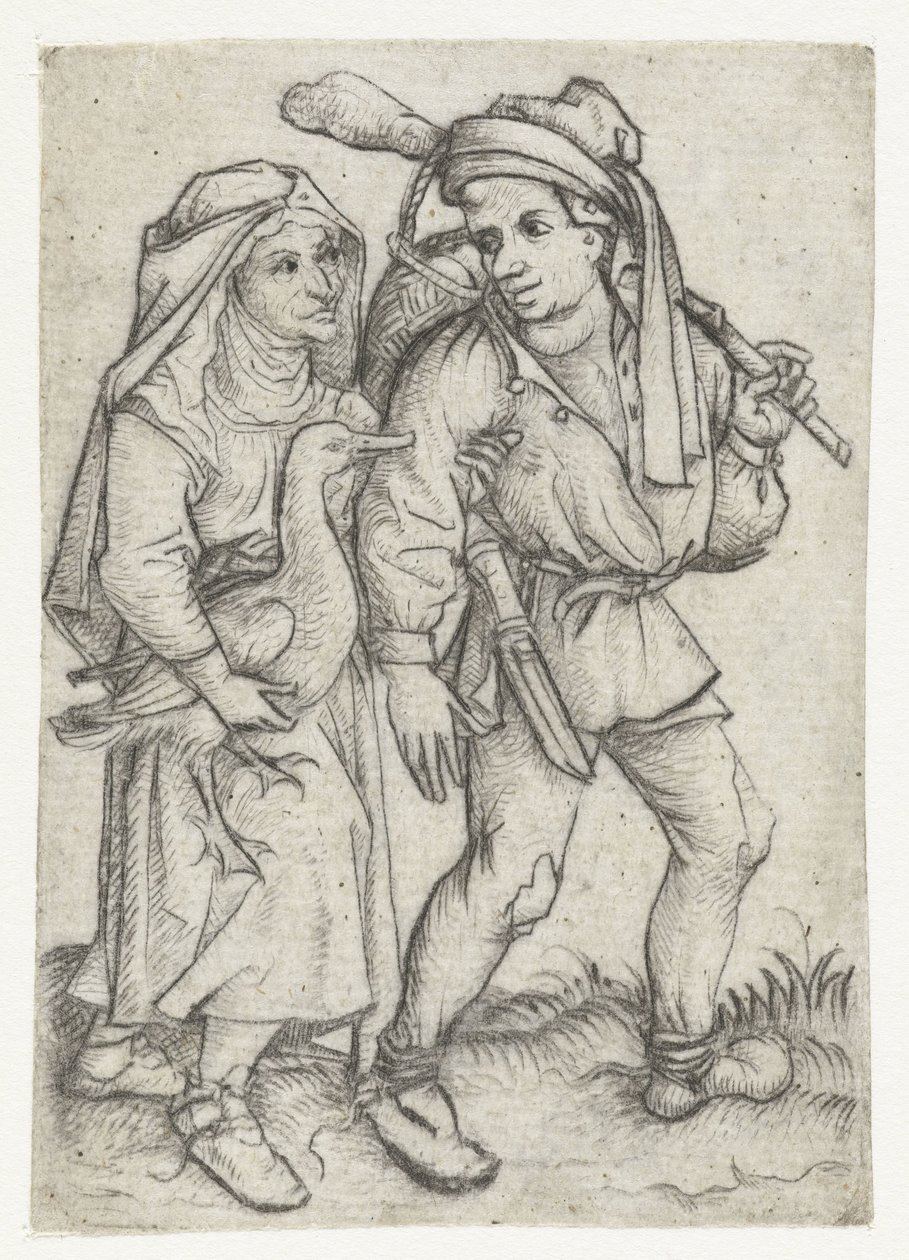 Peasant Couple by Meester van het Amsterdamse Kabinet