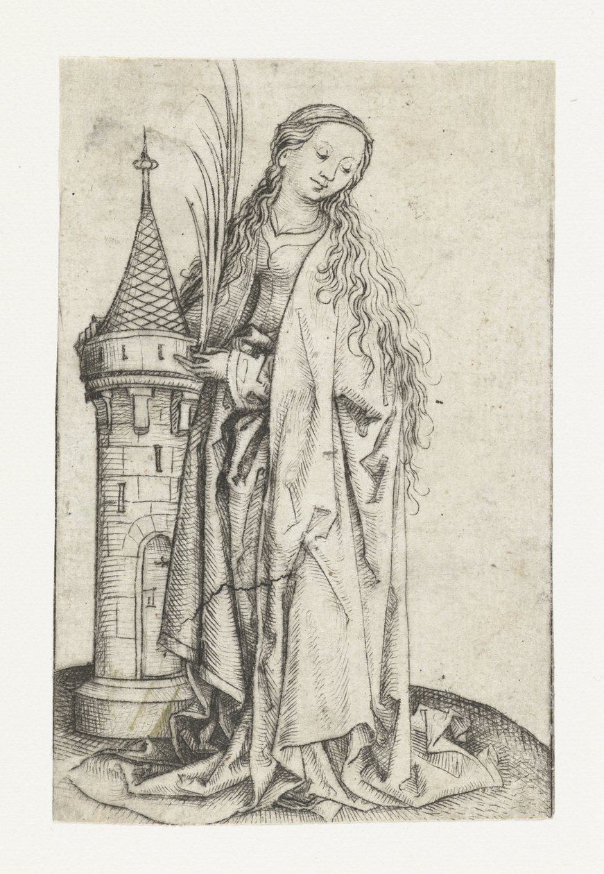 Saint Barbara (large version) by Meester van het Amsterdamse Kabinet