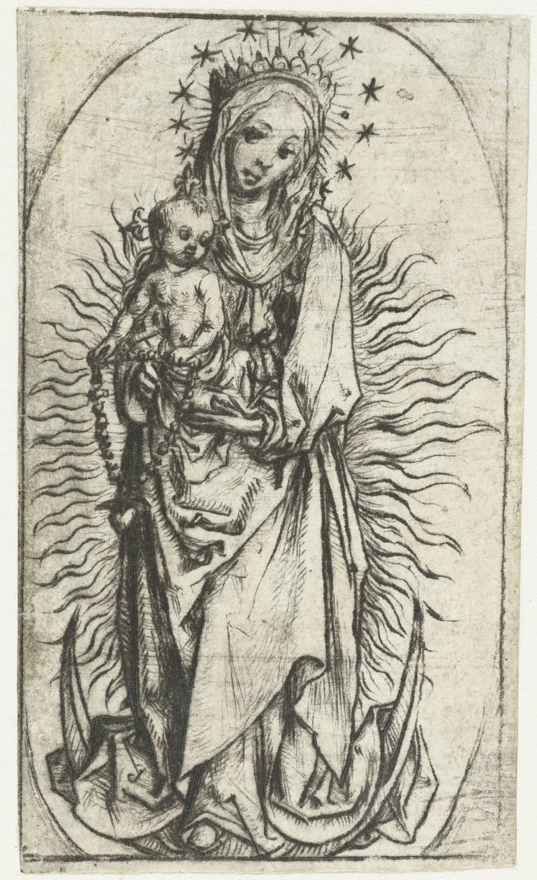 Madonna with Star Crown and Rosary on the Crescent Moon by Meester van het Amsterdamse Kabinet