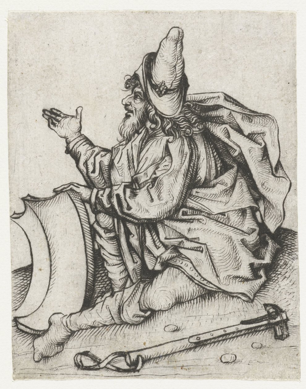 Roma Man with Beard and Blank Coat of Arms by Meester van het Amsterdamse Kabinet