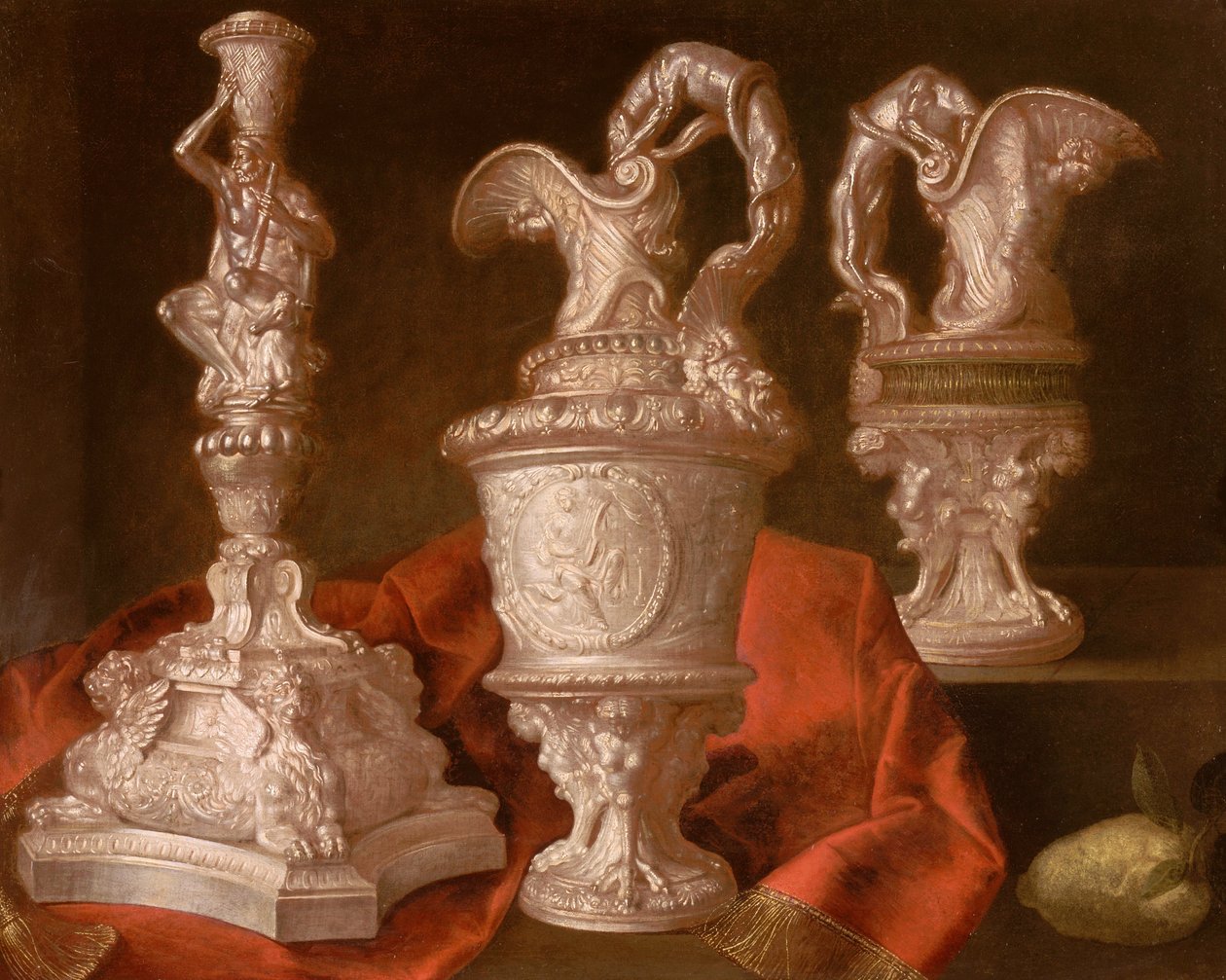 Still Life with Silver Candlestick by Meiffren Comte