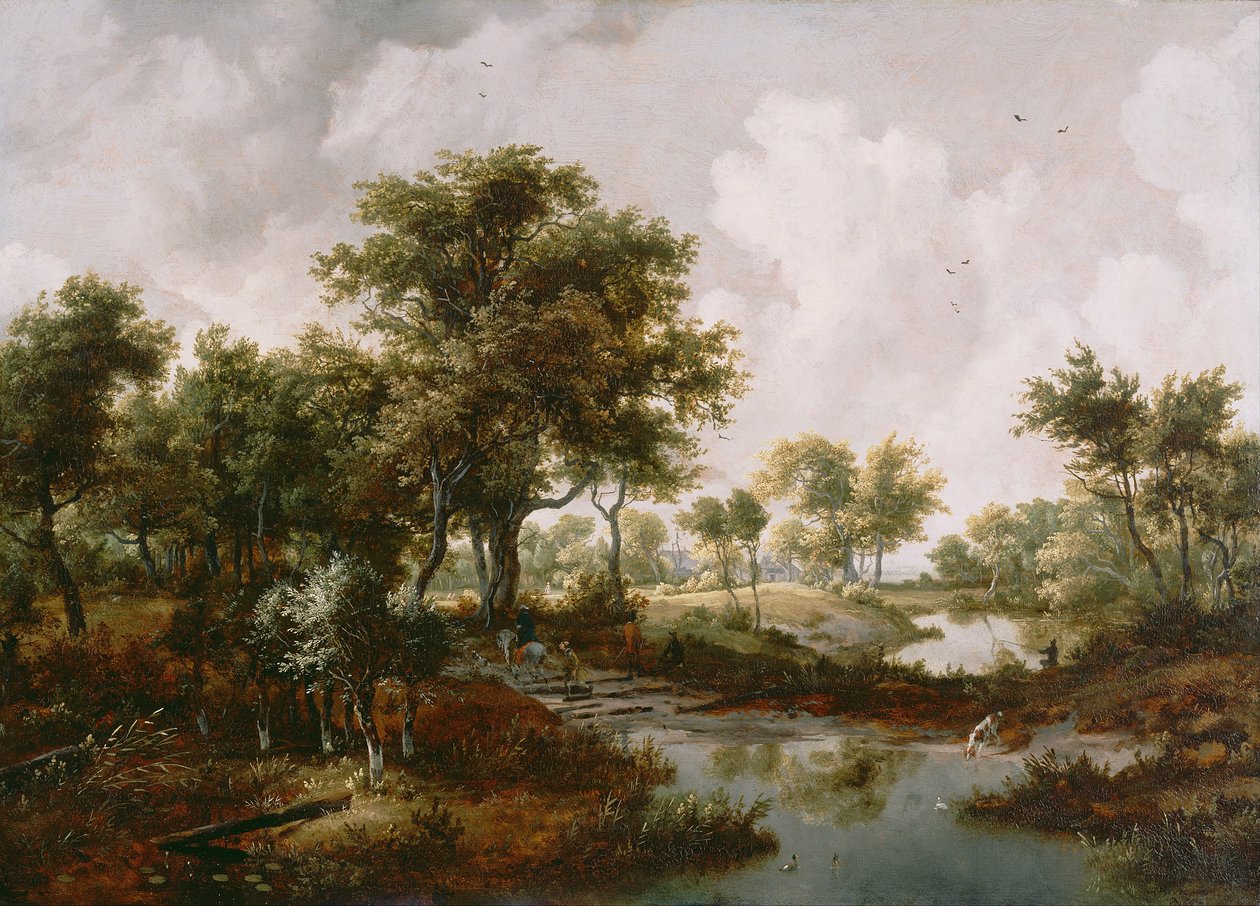 A Wooded Landscape by Meindert Hobbema