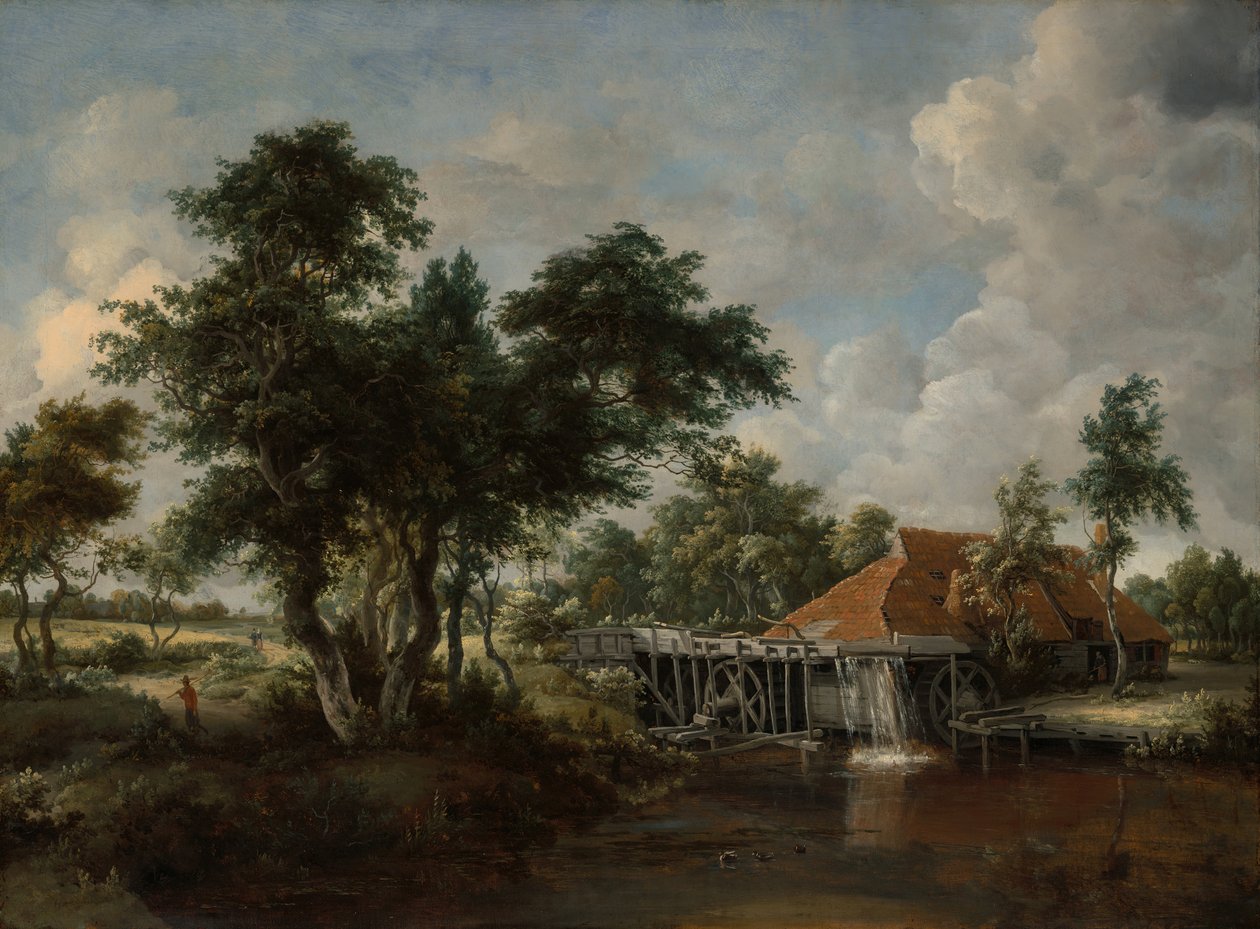 The Watermill with the Great Red Roof, 1662-1665 by Meindert Hobbema