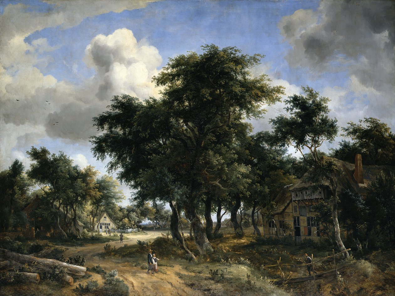 Village Street under Trees by Meindert Hobbema