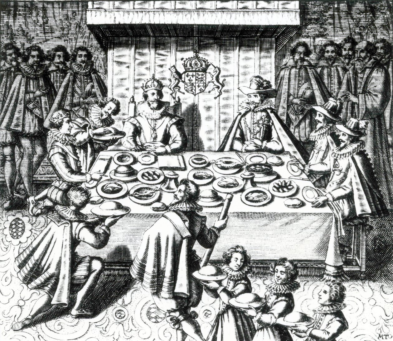 King James Feasting with Spanish Ambassadors (1624) by Melchior Tavernier