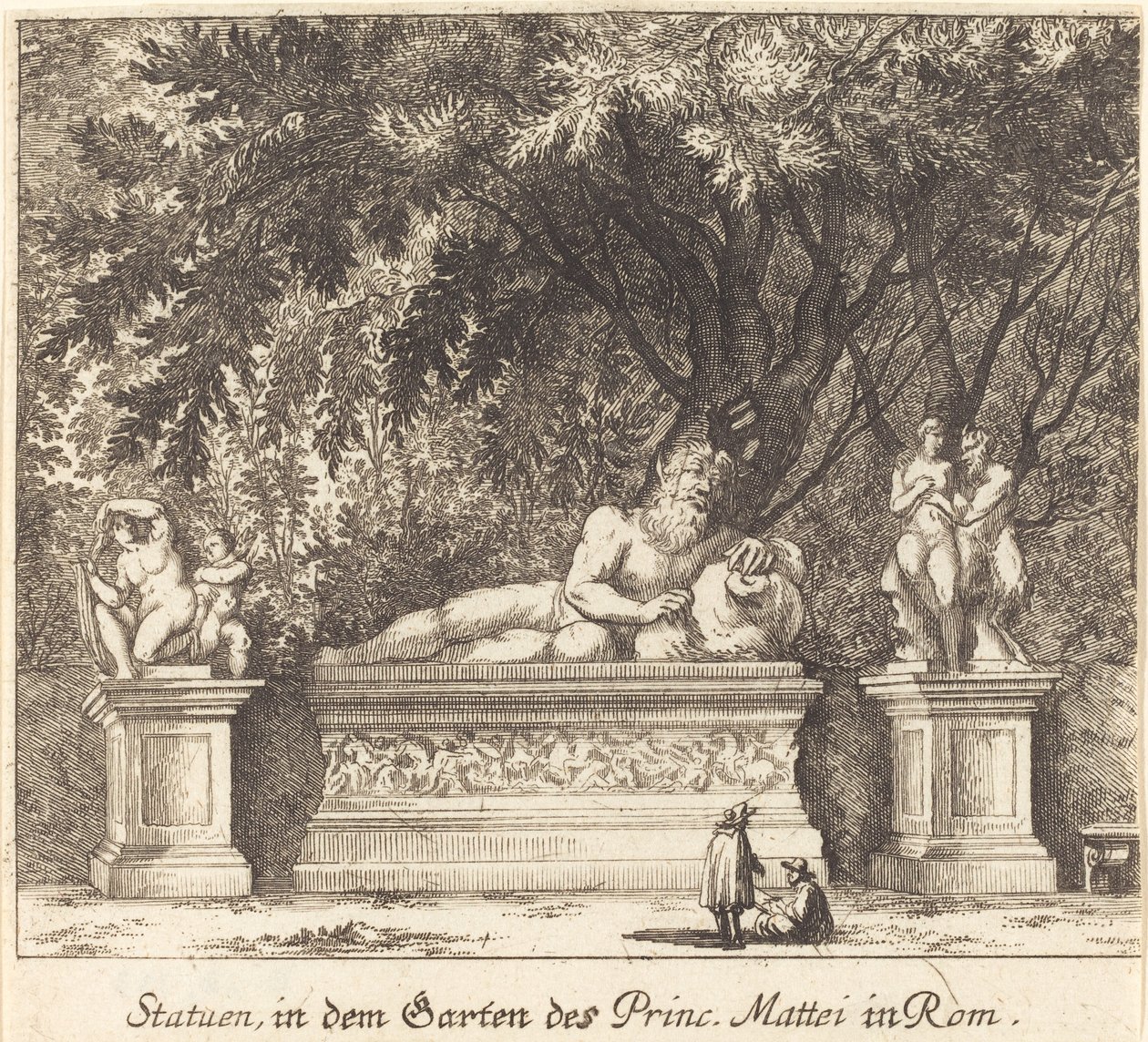 Gardens of Prince Mattei, Rome by Melchior Küsel after Johann Wilhelm Baur