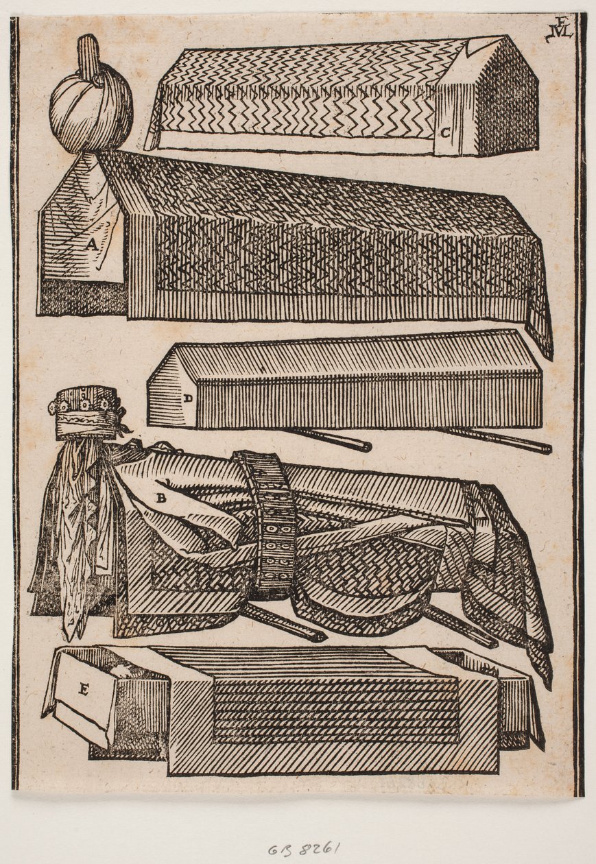 Five Turkish Coffins by Melchior Lorck