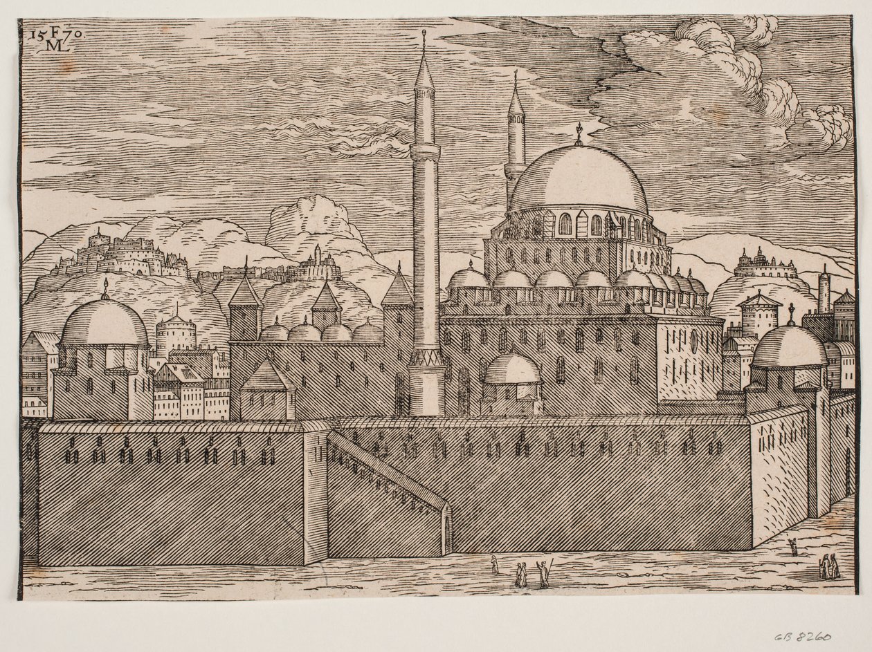 Idealized Image of the Bayazidiye Mosque, Seen from South East by Melchior Lorck