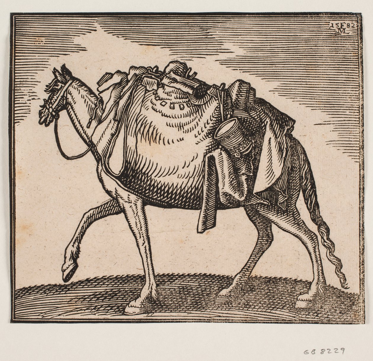 Heavily Laden Horse by Melchior Lorck