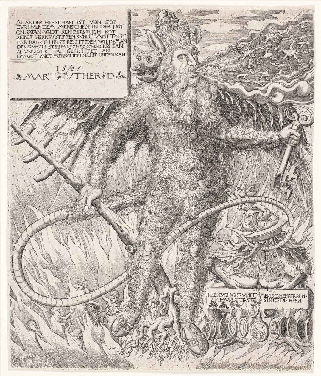 The Pope as a Savage. Satirical Allegory by Melchior Lorck