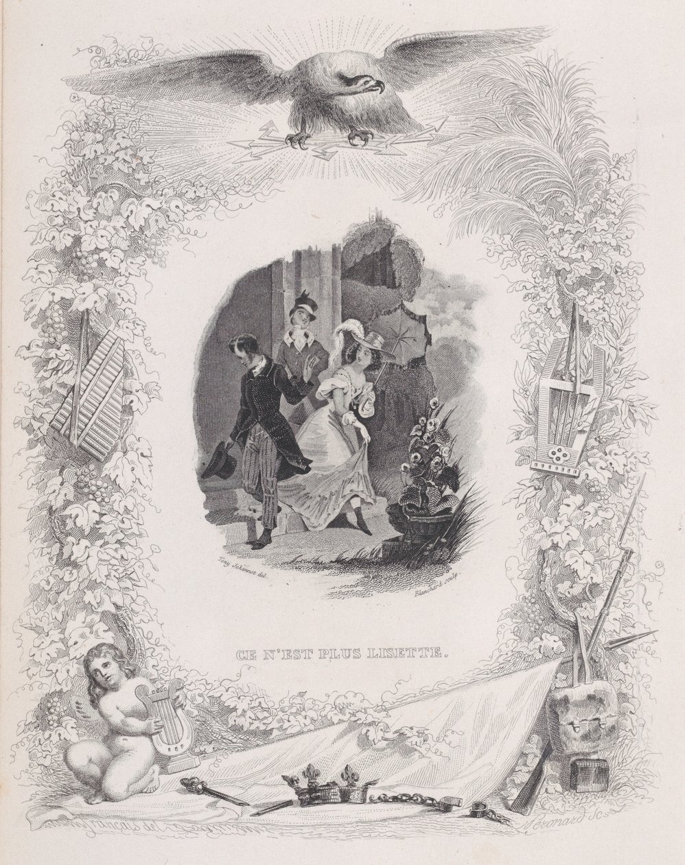 It is No Longer Lisette, from The Songs of Béranger, 1829 by Melchior Péronard, Auguste Blanchard I
