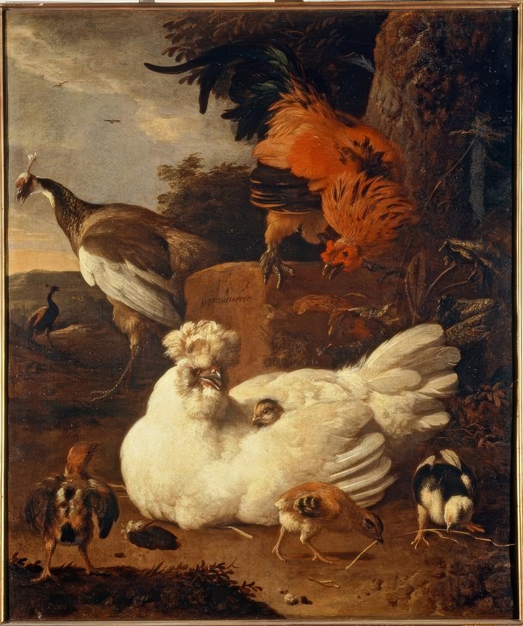 Hen with Chicks by Melchior de Hondecoeter