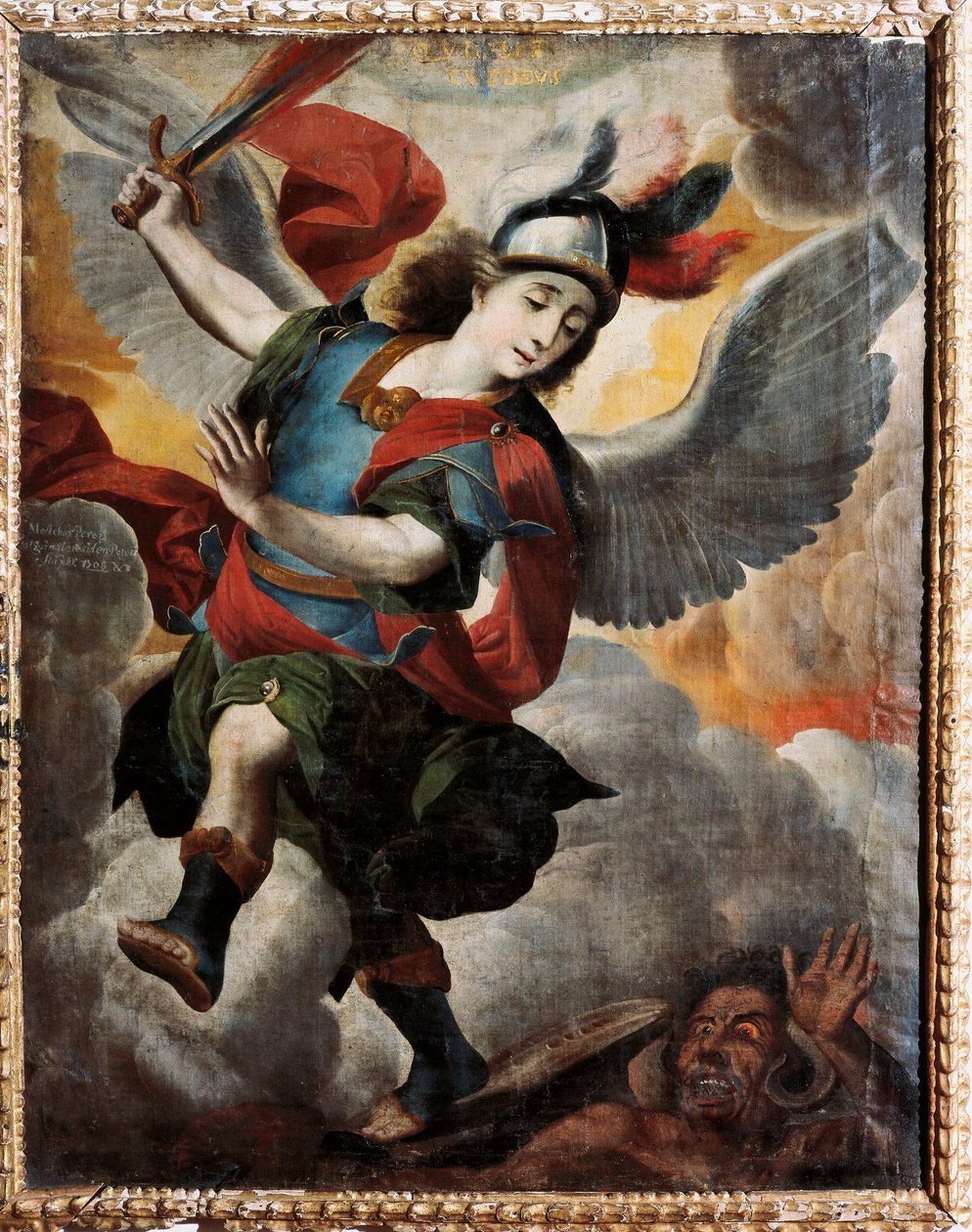 The Archangel Saint Michael (Painting by Melchor Perez de Holguin) by Melchor Pérez de Holguín