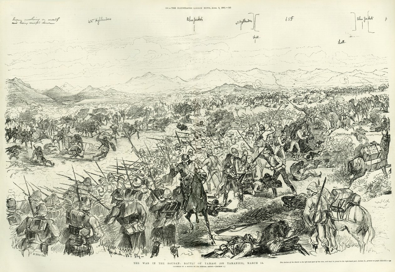 The Battle of Tamai on 13th March 1884 by Melton Prior
