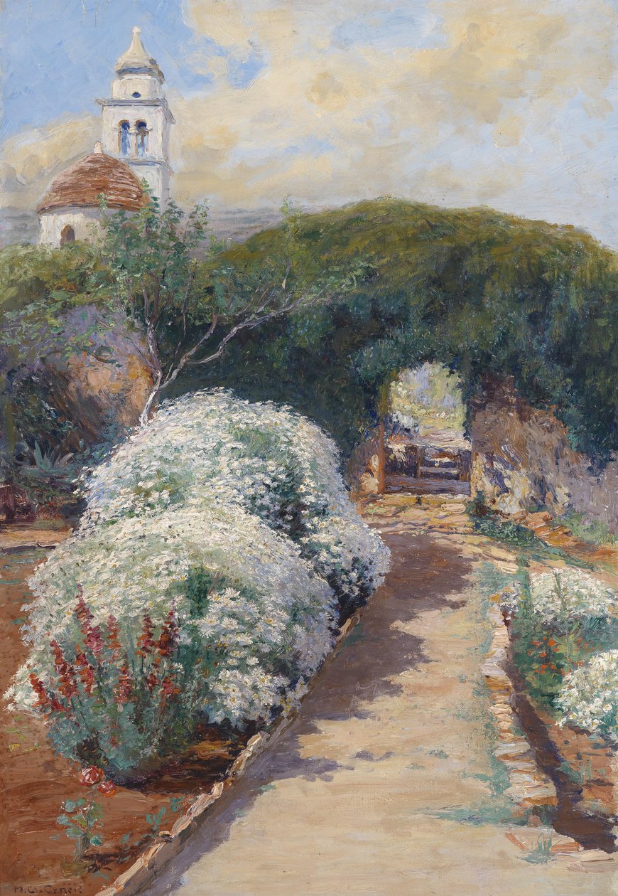 Blooming Monastery Garden in Novi Vinodolski by Menci Clement Crnčić