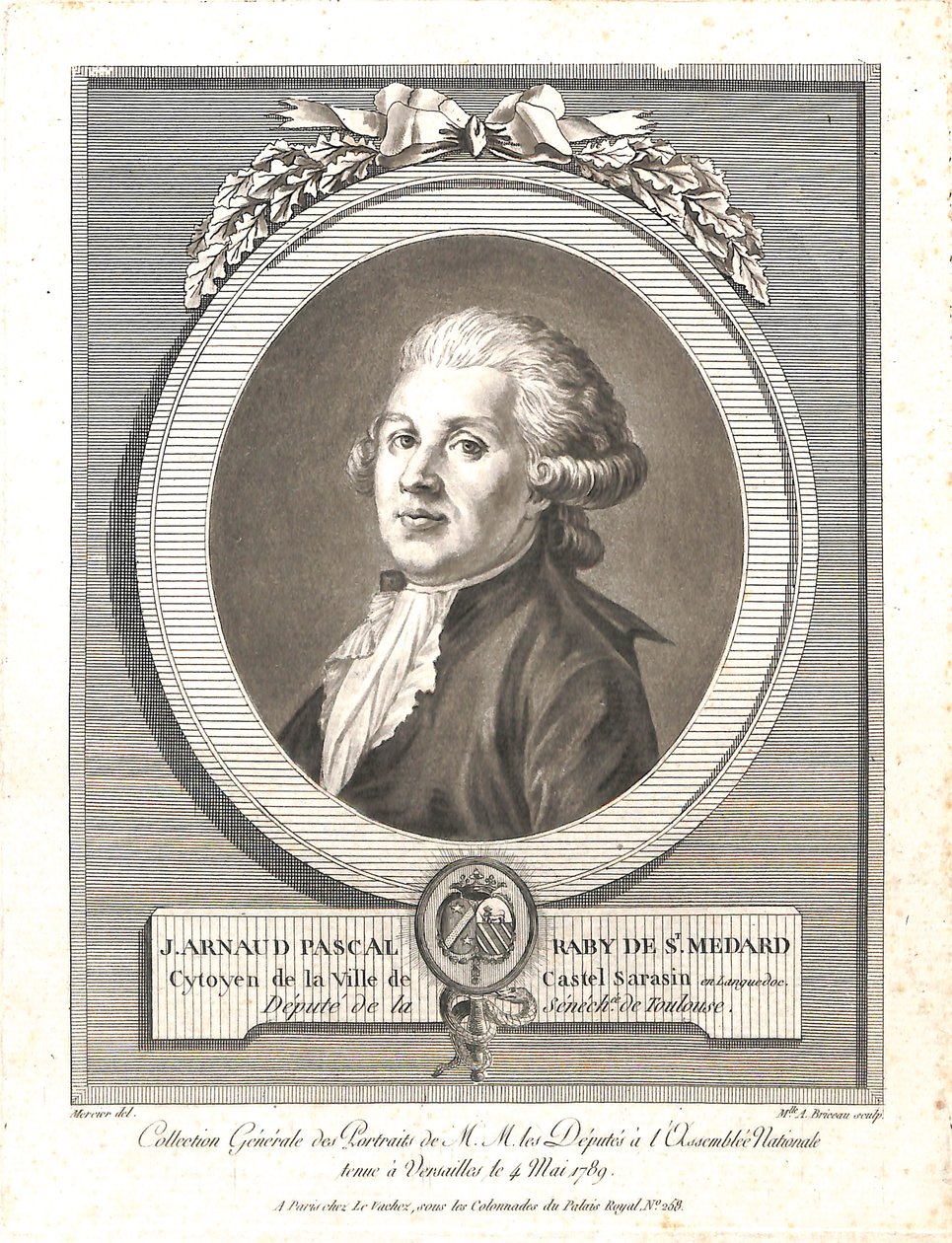Jean Arnaud Pascal Raby by Mercier del. and Mlle Briceau sulp.