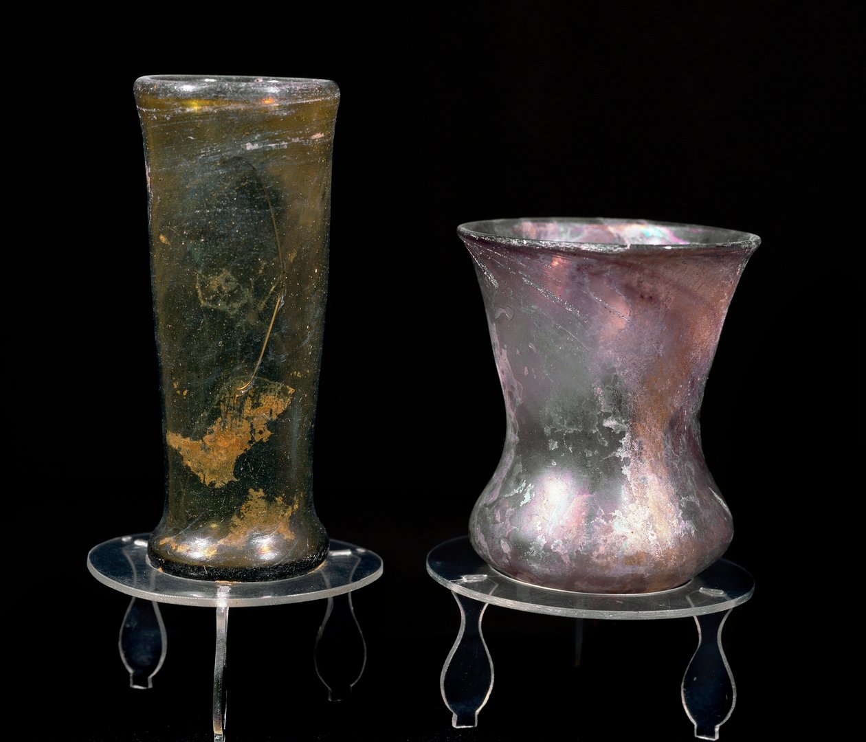 Barbarian civilization: glass cups from the Merovingian period. 6th-7th century. by Merovingian