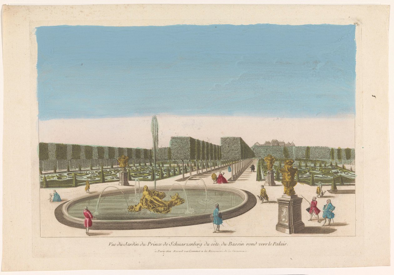 View of the Fountain in the Garden of Palais Schwarzenberg near Vienna by Mesard