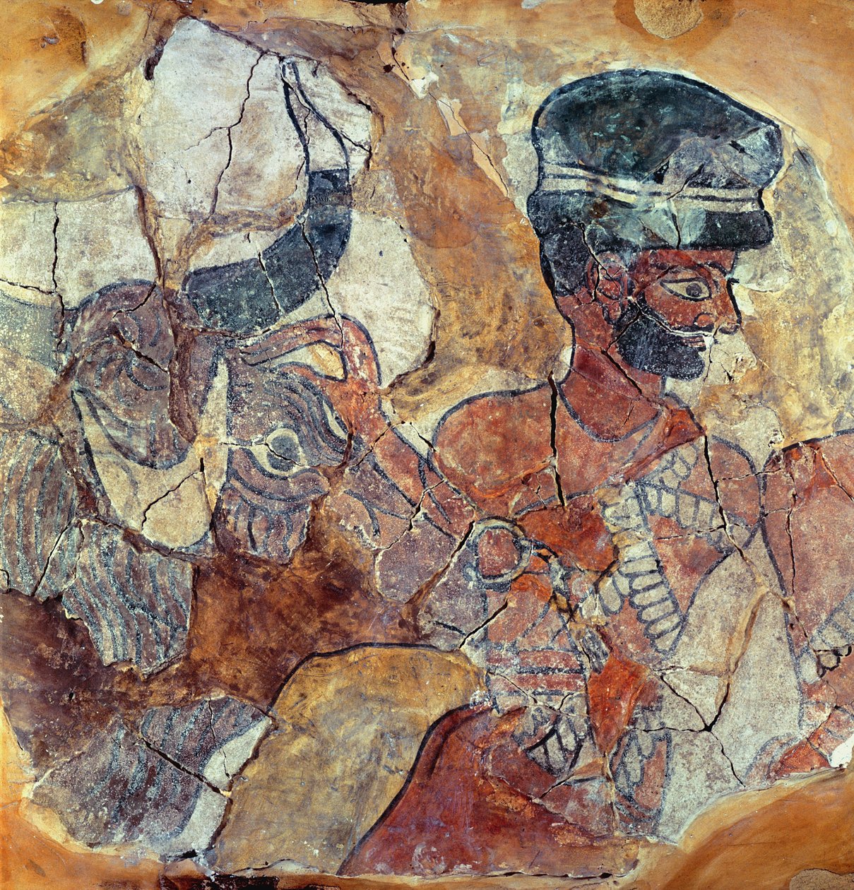 A Priest Leading a Bull to Sacrifice, from the Palace of Zimri-Lim, Mari, Middle Euphrates by Mesopotamian