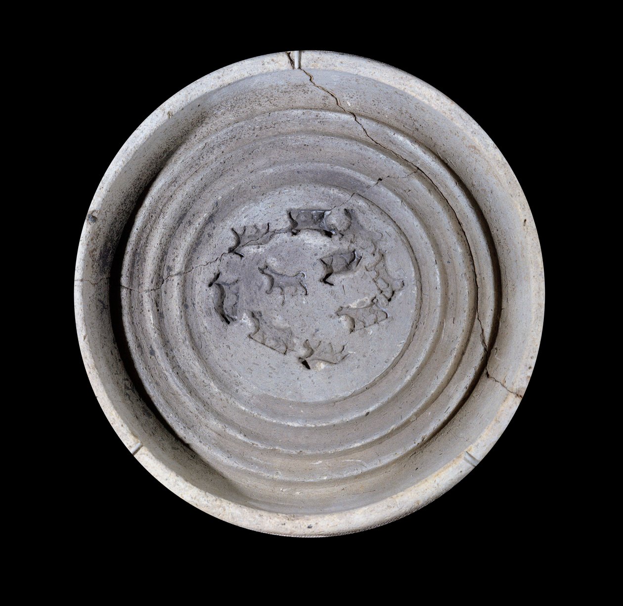 Mesopotamia: terracotta cup of animals. 1750 BC. From the royal dishes of the Palace of King Zimrilim at Mari by Mesopotamian