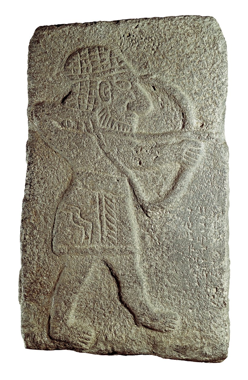 Hittite Archer, from the Palace of Kapara, King of Guzana, in Tell Halaf, 9th century BC (low relief on stone) by Mesopotamian Mesopotamian