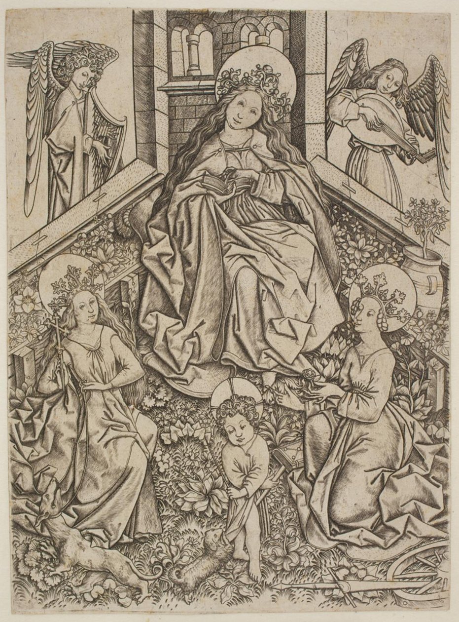 Mary with the Christ Child, Saint Margaret, and Saint Catherine by Mester ES