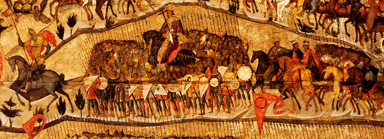 Blessed Be the Host of the King of Heaven (detail): Warriors Range: Ivan IV, Vladimir Monomakh, Vladimir I, Boris and Gleb, 1550s by Metropolitan of Moscow Athanasius