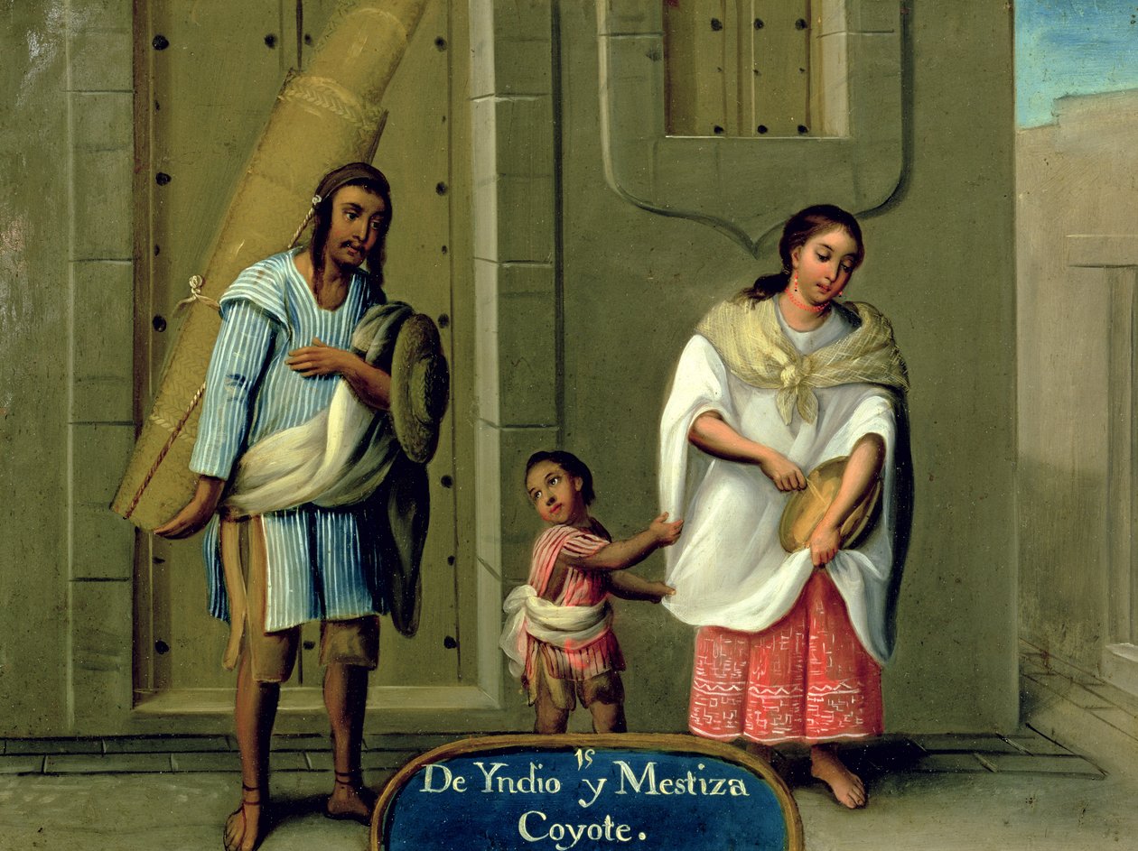 An American Indian Man and his Mixed-Race Wife by Mexican School