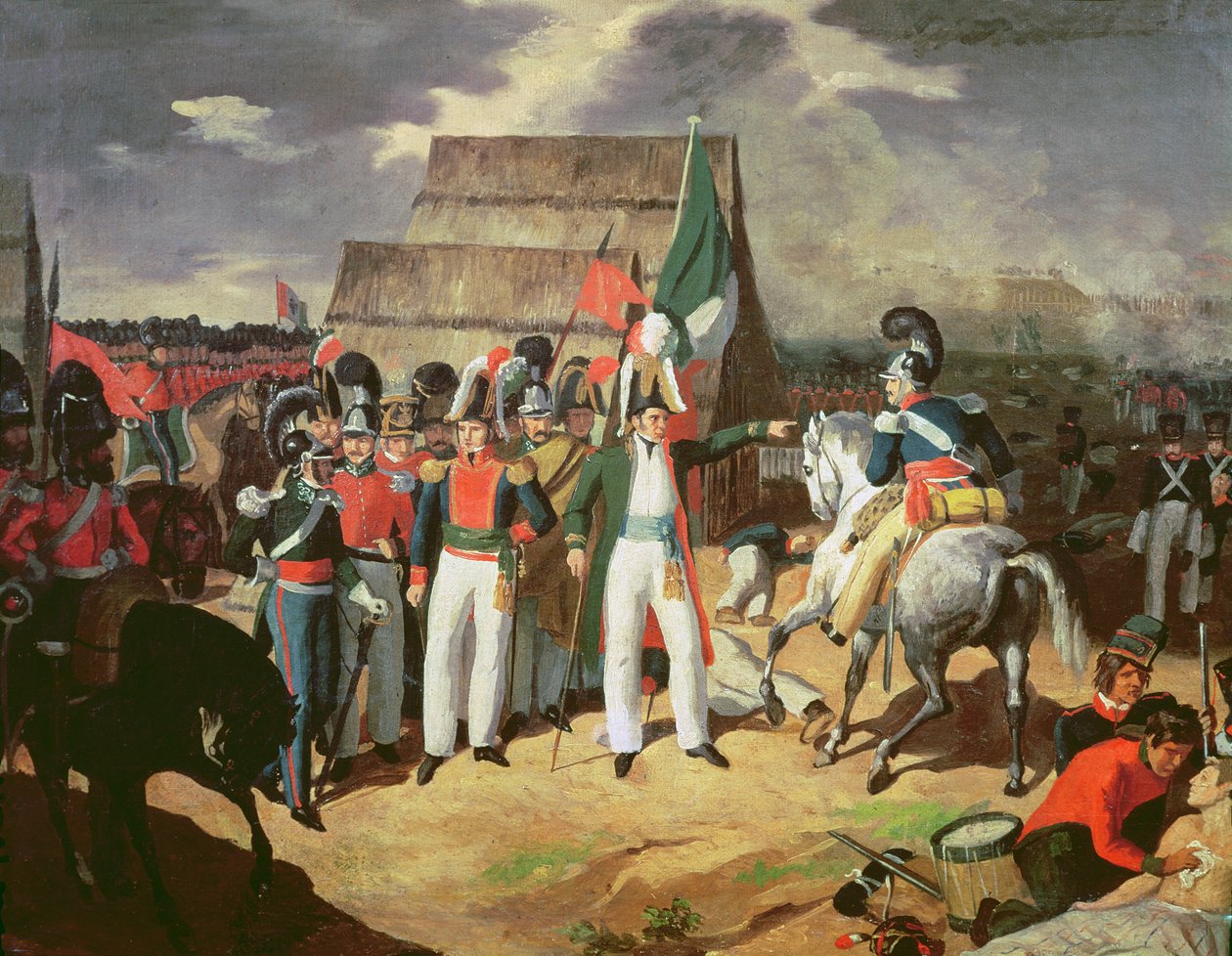Santa Anna Defies the Spanish Troops of Ferdinand VII by Mexican School