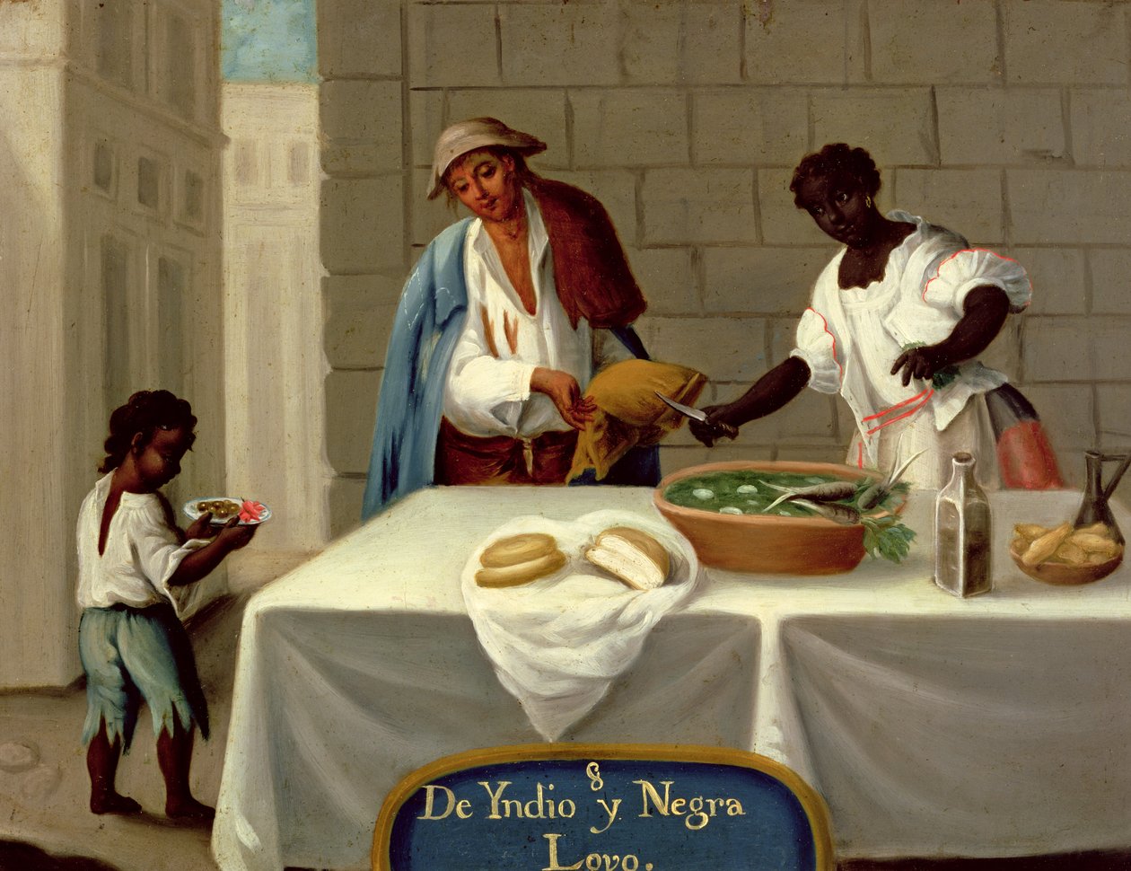 An American Indian Man and his Black Wife, from a Series on Mixed Race Marriages in Mexico by Mexican School