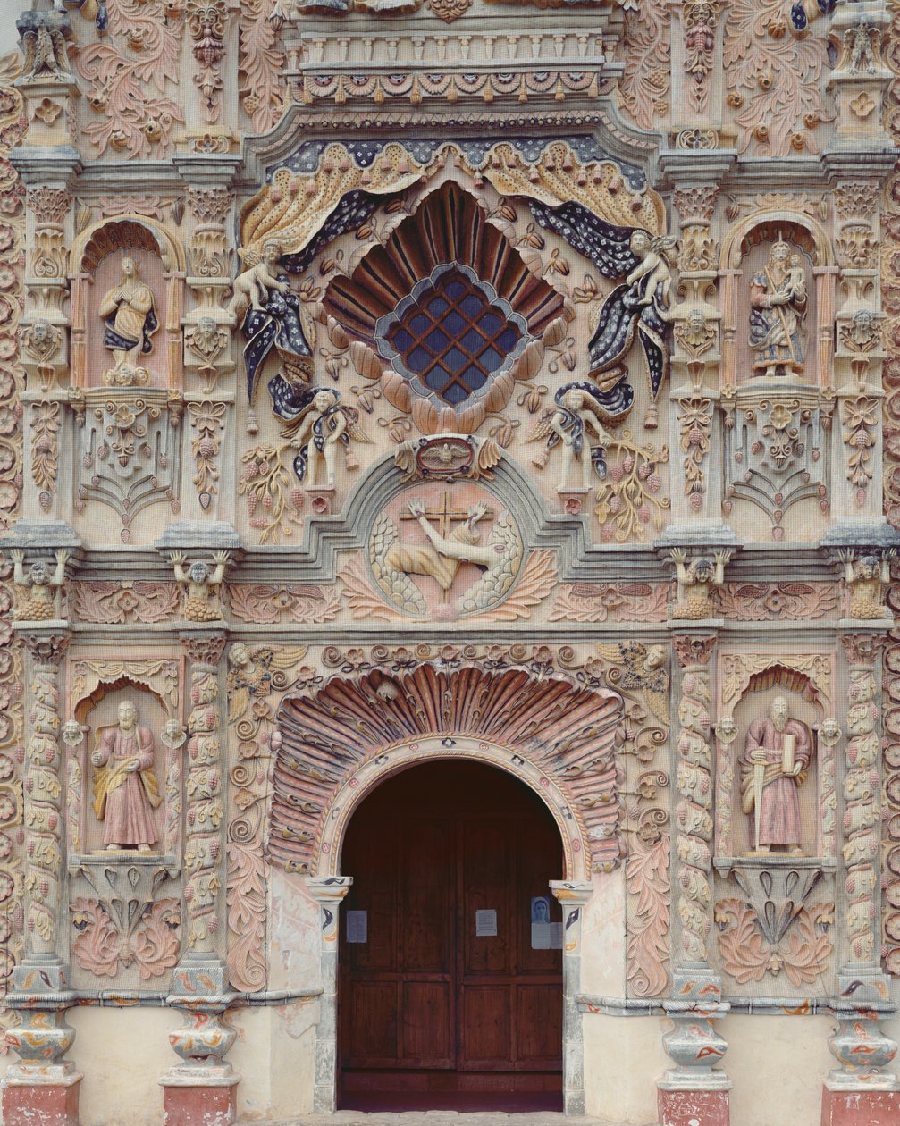 Facade of the Franciscan Mission Church of Saint Francis, 1754-62 by Mexican School