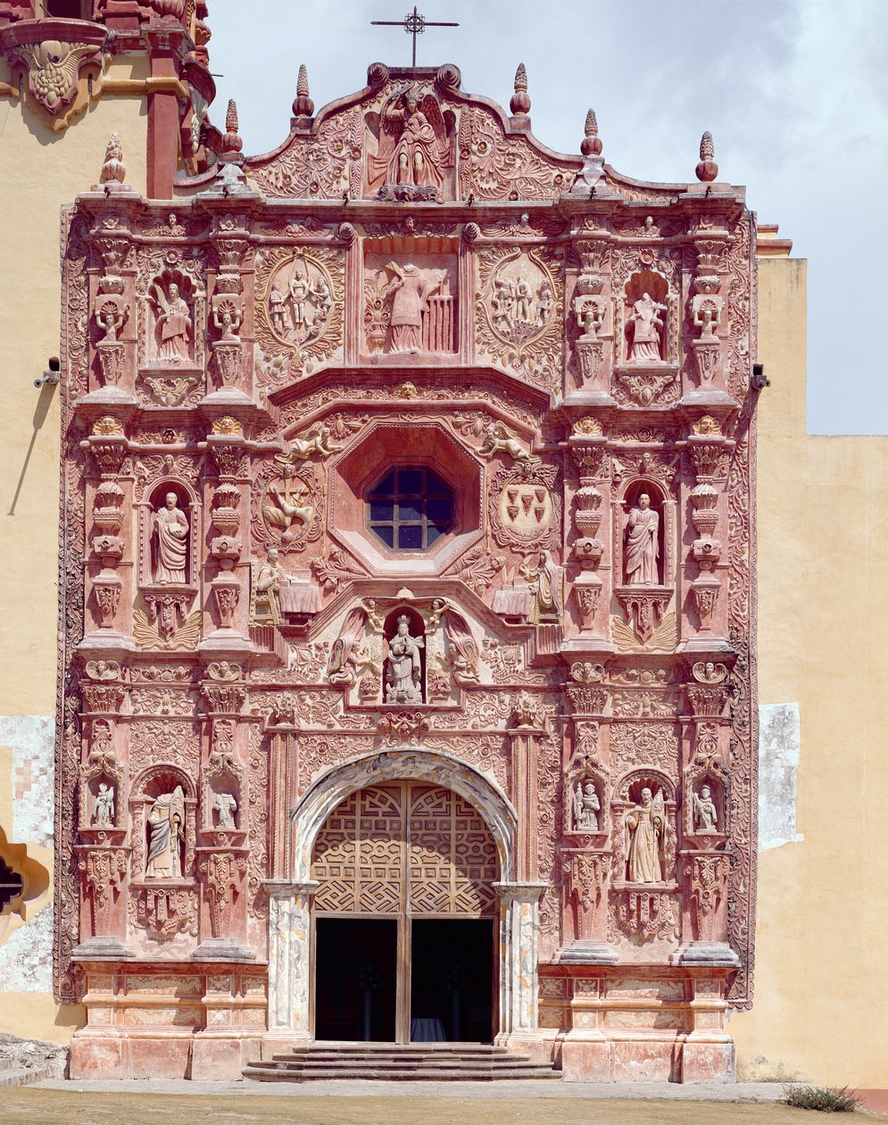 Facade of the Franciscan Mission Church of Santa Maria del Agua de Landa, 1760-78 by Mexican School