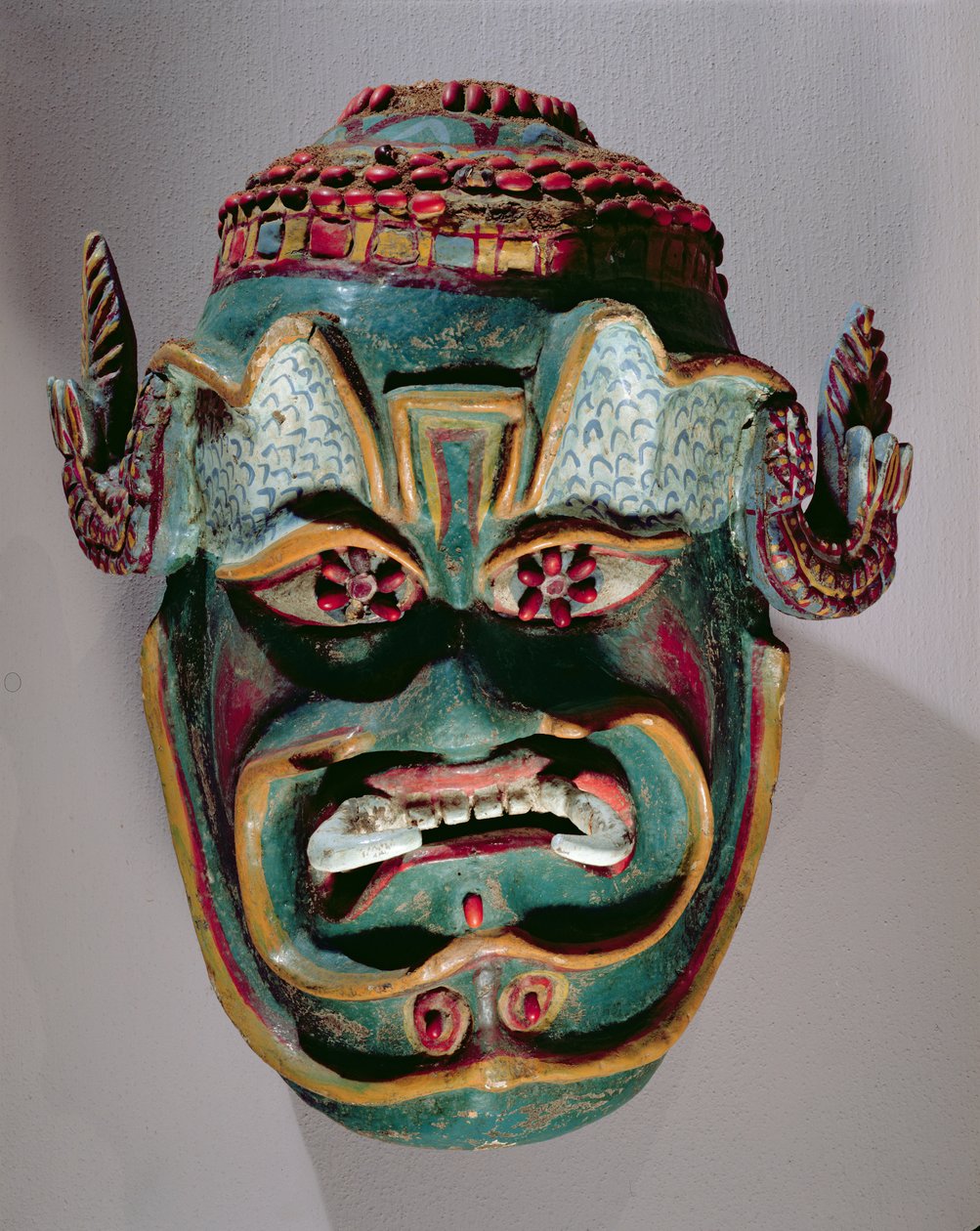 Ritual mask of Santiago used in the Mexican dance of the Moors and the Christians by Mexican School