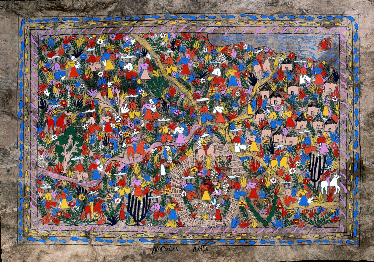 Village Scene, Guerrero State, Mexico by Mexican School