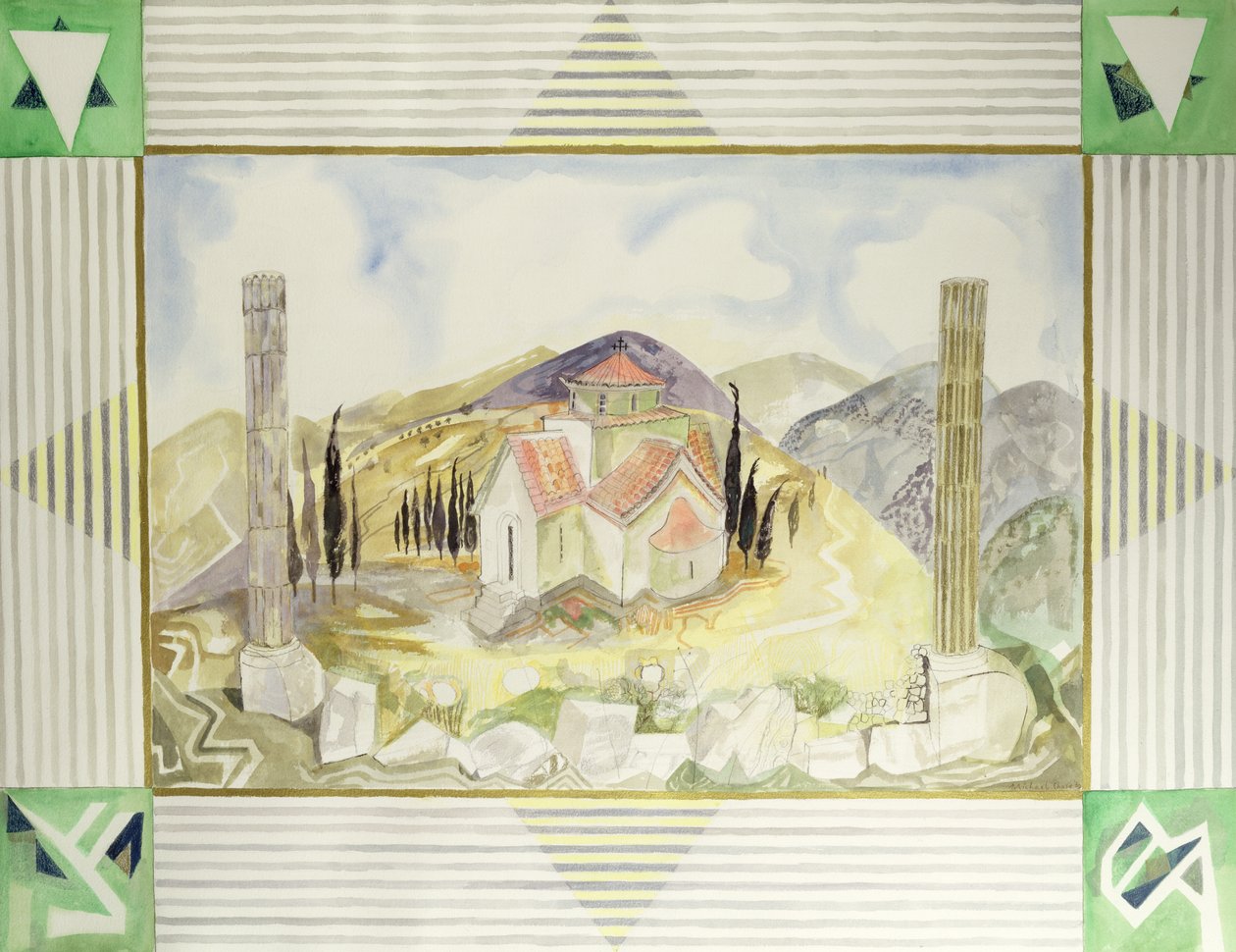 Temple in Hosios Lukas Country from the Greek Experience Series by Michael Chase