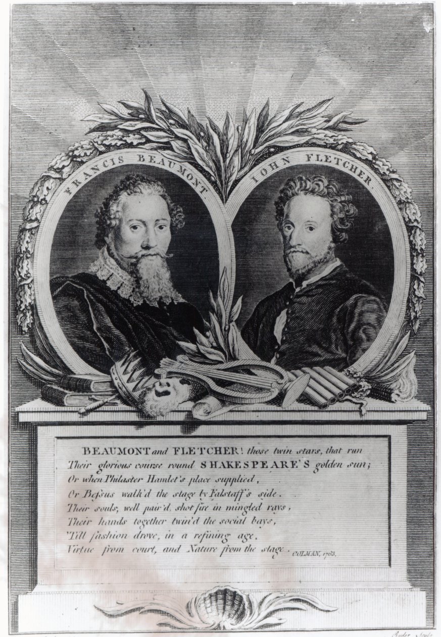 Francis Beaumont and John Fletcher, engraved by T. Ryder by Michael Rooker