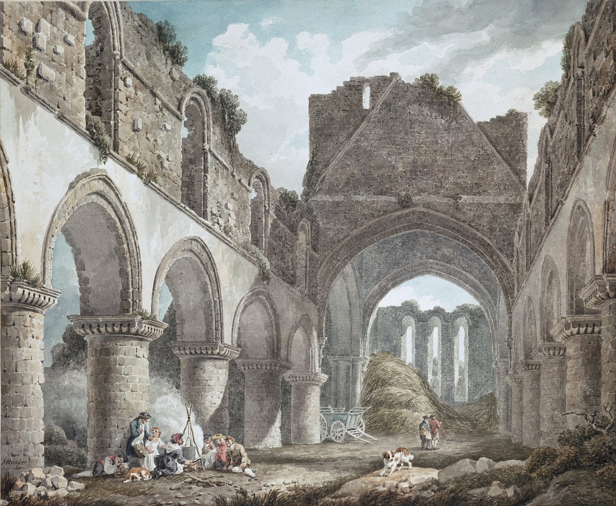 Buildwas Abbey, Shropshire, c1760-1800 by Michael Angelo Rooker