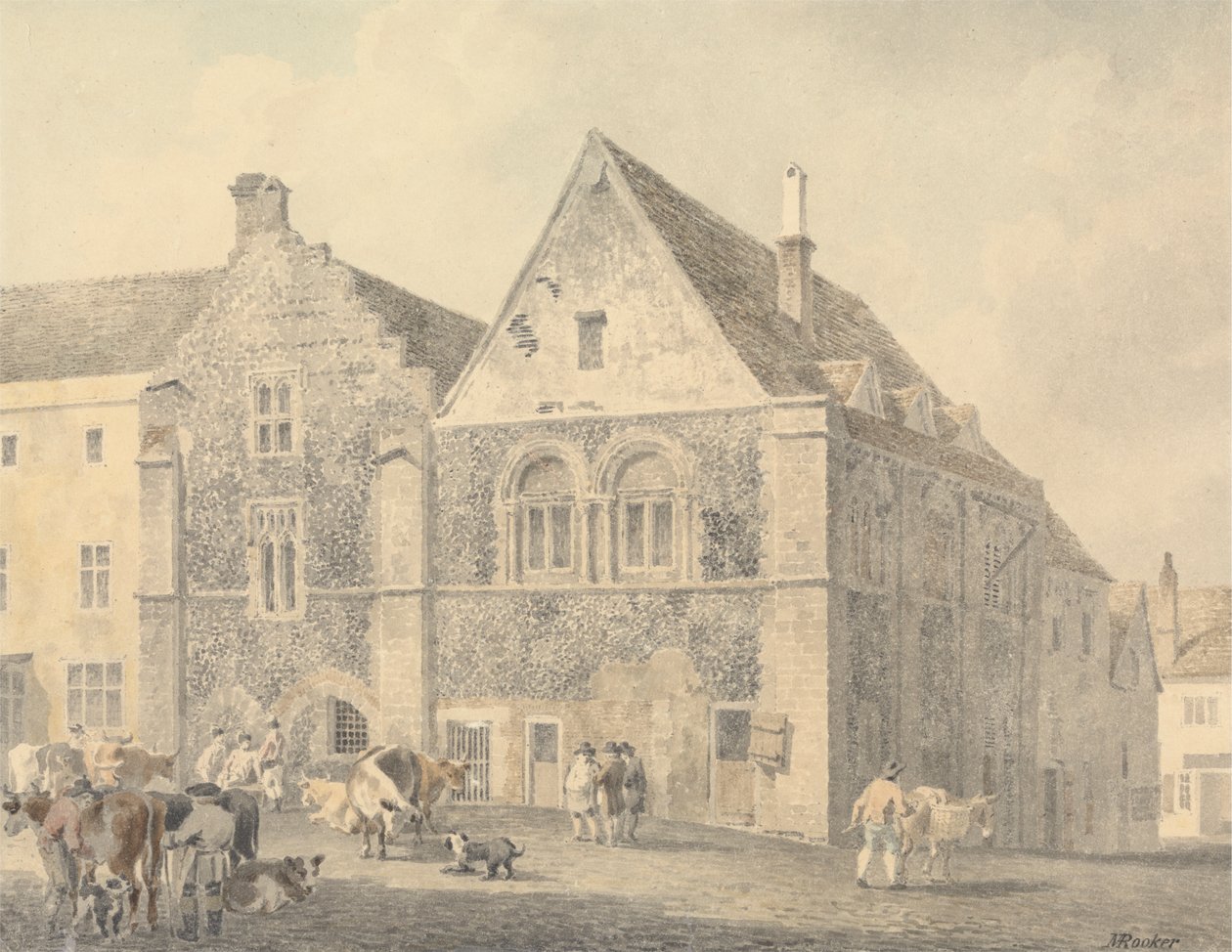The Market Square, Bury St. Edmunds by Michael Angelo Rooker