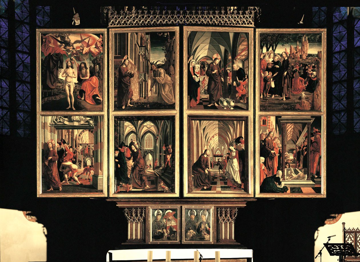 St. Wolfgang Altar, Closed Inner Shutter Pairs, 8 Scenes by Michael Pacher