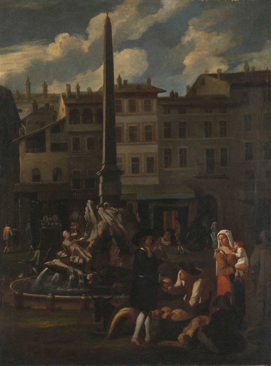 Market Scene in Rome, Piazza Navonna by Michael Sweerts (manner of)