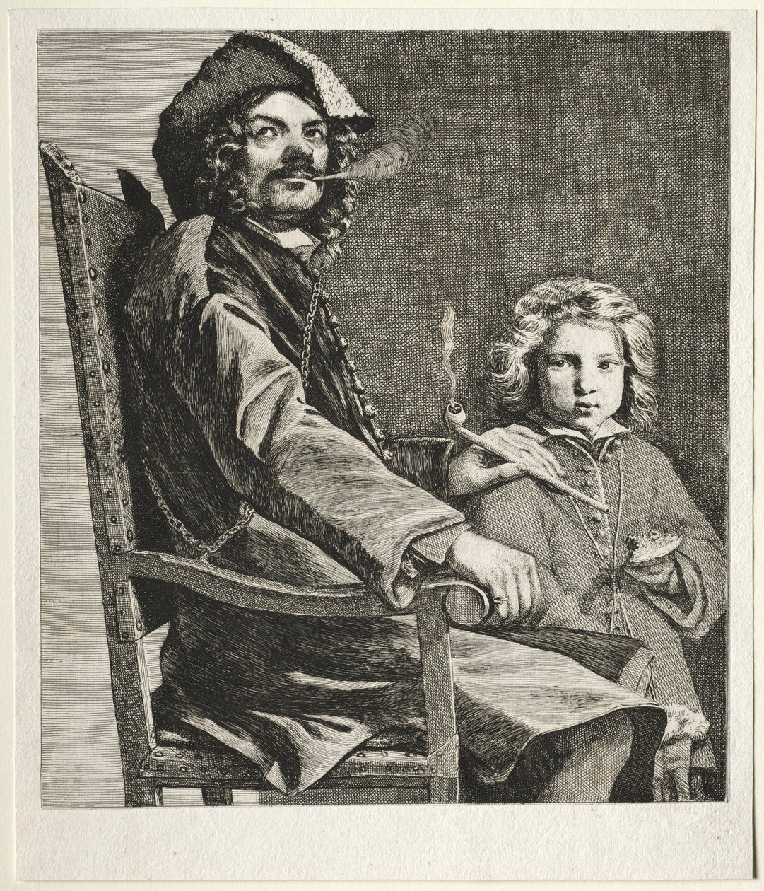 Man Smoking a Pipe and a Small Boy by Michael Sweerts