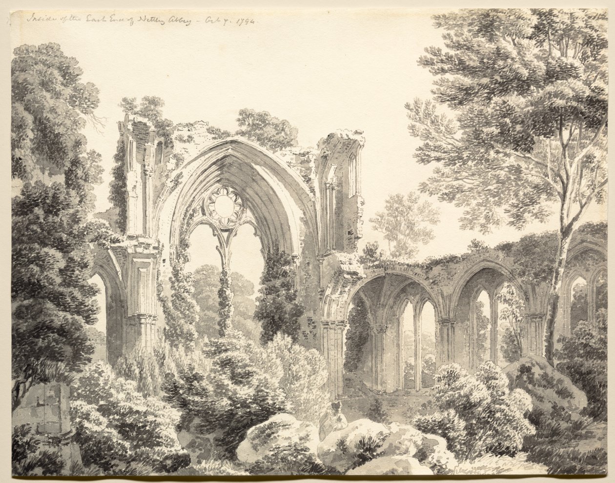 Inside the East End of Nettley Abbey, 1794 by Michel Angelo Rooker