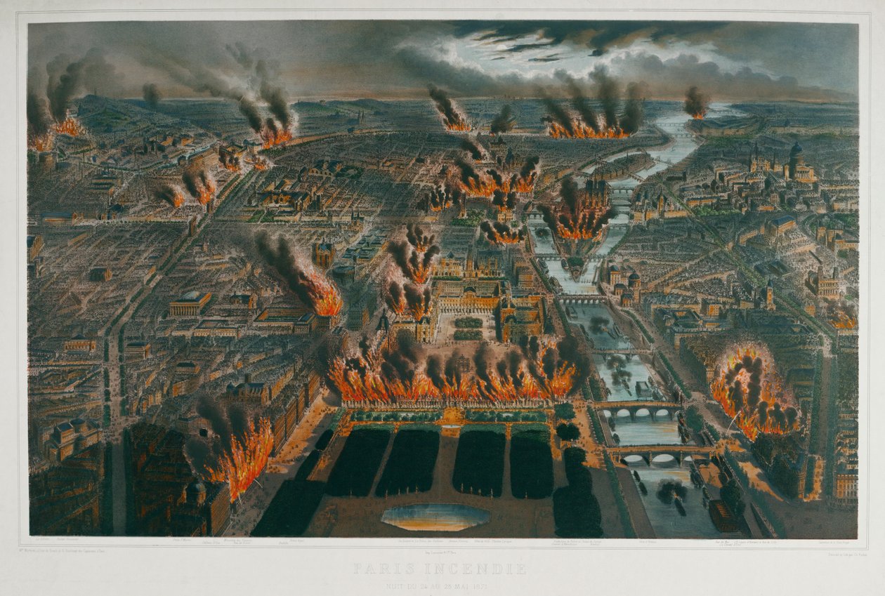 The Commune: Paris Burning During the Night of May 24/25 1871 by Charles Fichot
